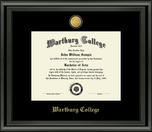 Diploma Frame: 23K College Seal, Midnight Frame