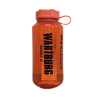 Orange bottle with black Wartburg down sides