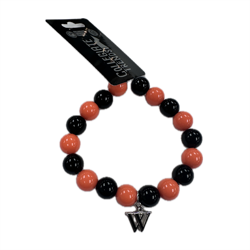 black and orange bead bracelet (SKU 912094361136)
