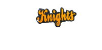 Knights script lapel pin